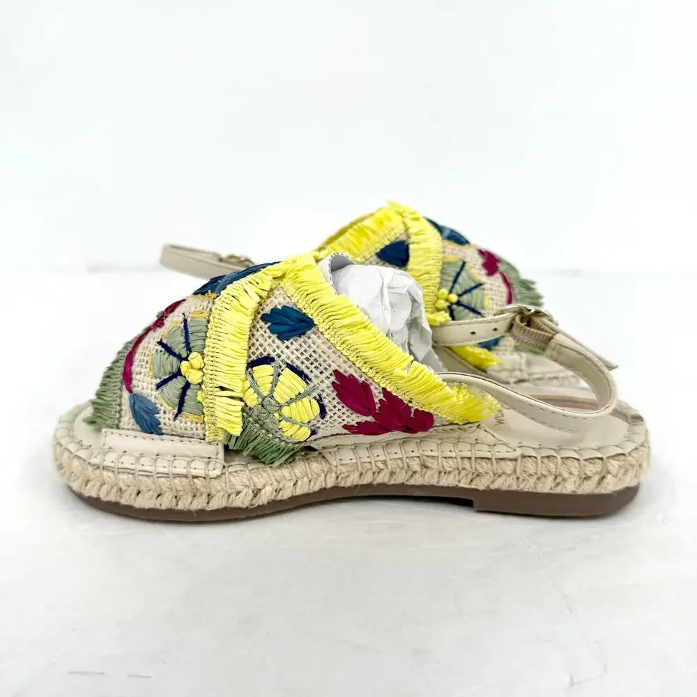 Sam Edelman Kids Kayden Slingback Sandal US 1 M Beige Multicolor Leather NIB